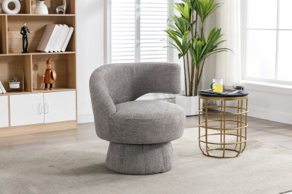 360 Degree Swivel Cuddle Barrel Accent Chairs, Round Armchairs with Wide Upholstered, Fluffy Fabric Chair for Living Room, Bedroom, Office, Waiting Ro