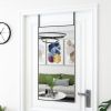 Door Mirror Black 19.7"x39.4" Glass and Aluminum