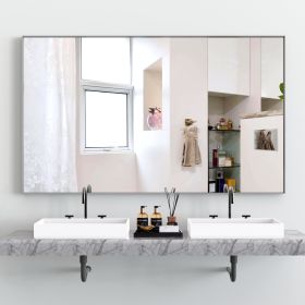 60*36" Oversized Modern Rectangle Bathroom Mirror with Silver Frame Decorative Large Wall Mirrors for Bathroom Living Room Bedroom Vertical or Horizon