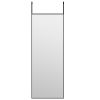 Door Mirror Black 11.8"x31.5" Glass and Aluminum