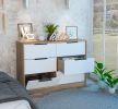 Longhill 6-Drawer Rectangle Dresser Pine and White