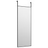 Door Mirror Black 11.8"x31.5" Glass and Aluminum