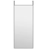 Door Mirror Black 15.7"x39.4" Glass and Aluminum