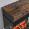 25 inch Stand Side Table with 3-Sided glass Electric Fireplace