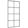 Sliding Door Black 40.4"x80.7" ESG Glass and Aluminum