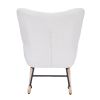 Teddy Upholstered Nursery Rocking Chair for Living Room Bedroom(WHITE Teddy)