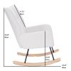 Teddy Upholstered Nursery Rocking Chair for Living Room Bedroom(WHITE Teddy)