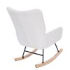 Teddy Upholstered Nursery Rocking Chair for Living Room Bedroom(WHITE Teddy)