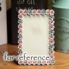 Blue Pink Flower 4x6 Metal Picture Frame Wedding Photo Frame Tabletop Display