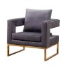 Lenola Contemporary Upholstered Accent Arm Chair, Gray