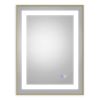 LED Bathroom Vanity Mirror with Front Light, 24 x 32 inch, Anti Fog, Dimmable,Color Temper 5000K,Brushed Gold Frame, Vertical & Horizontal Wall Mounte