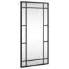 Wall Mirror Black 11.8"x23.6" Rectangle Iron