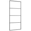 Sliding Door Aluminum and ESG Glass 35.4"x80.7" Black