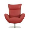 Global United Modern Genuine Italian Leather Upholstered Chair