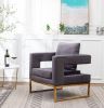 Lenola Contemporary Upholstered Accent Arm Chair, Gray