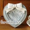 Grey Heart Shape 3x4 Resin Wooden Wedding Photo Frame White Bowknot Picture Frame Display