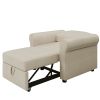 3-in-1 Sofa Bed Chair, Convertible Sleeper Chair Bed,Adjust Backrest Into a Sofa,Lounger Chair,Single Bed,Modern Chair Bed Sleeper for Adults,Beige(Ol